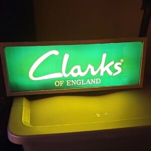 Clarks of England Illuminated Green Sign